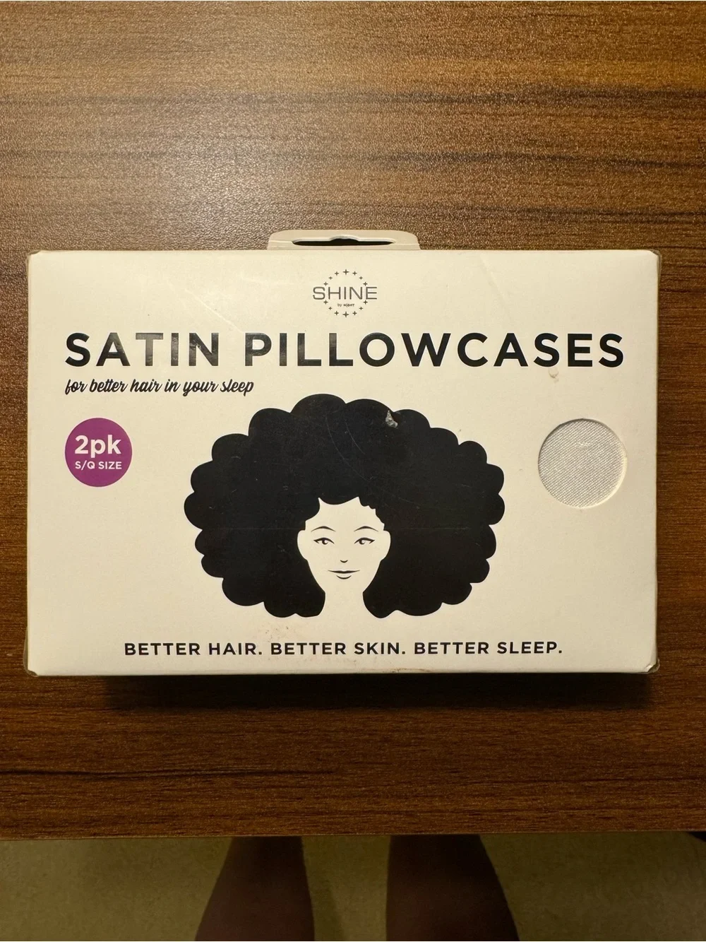 SHINE Satin Pillowcases - White (2pk) Queen New In Box